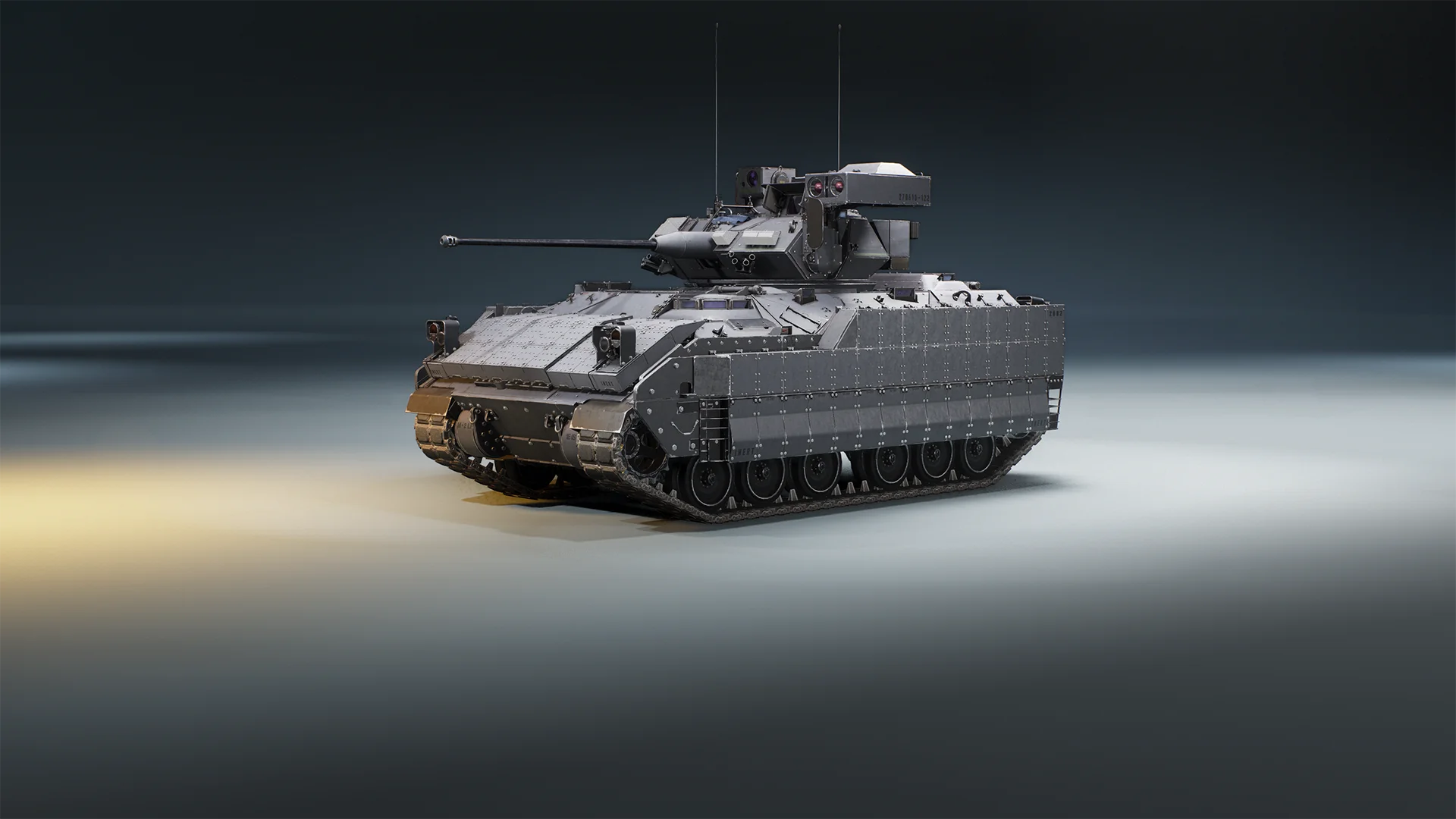Studio render of the M3E1 Bradley