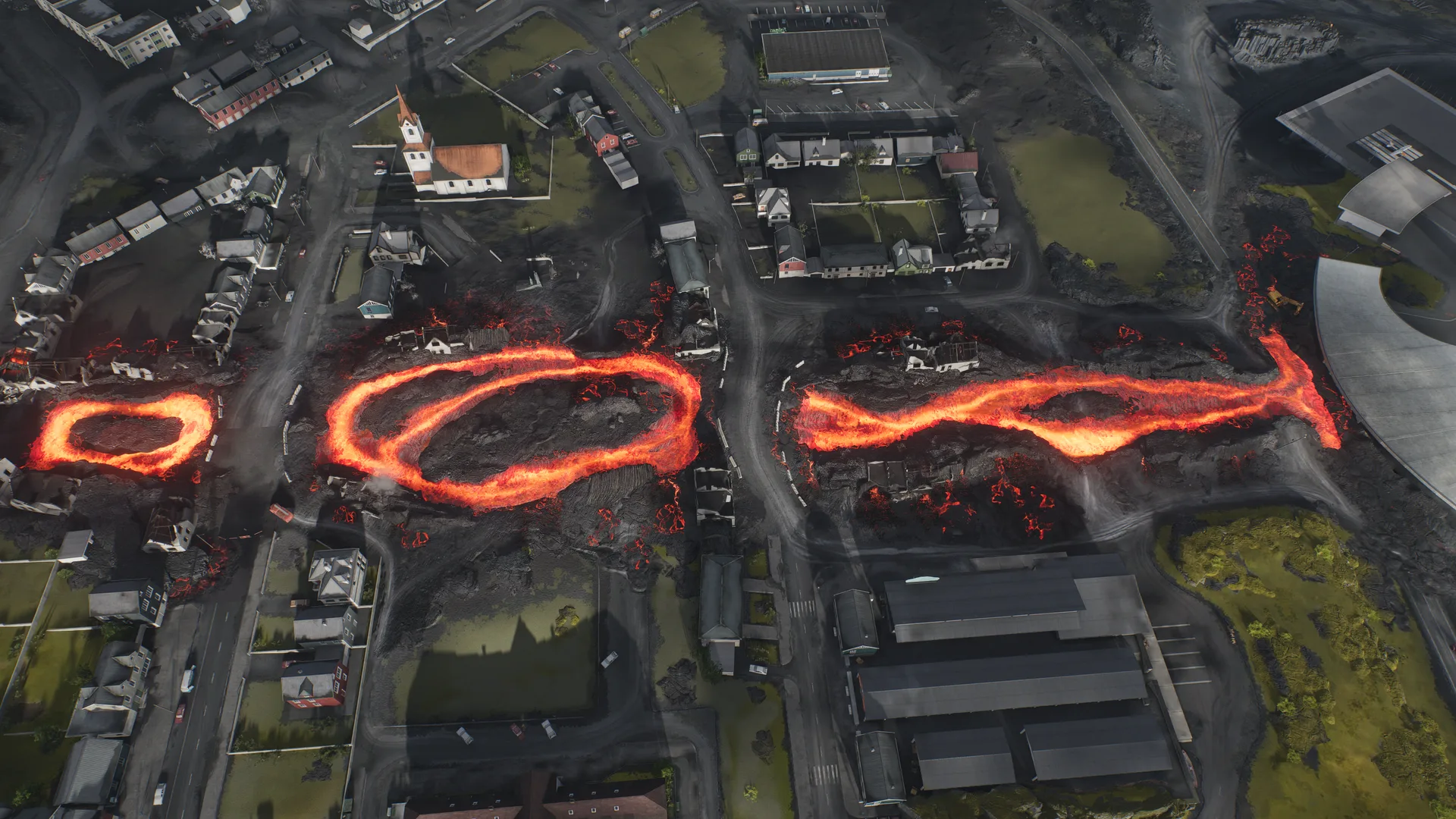 In-engine screenshot of the Lava Bridges on Inferno One