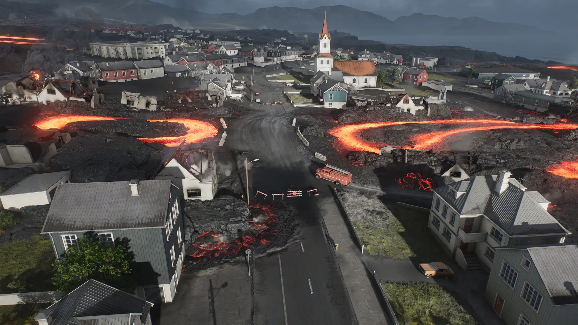 In-engine screenshot of the Town Area on Inferno One