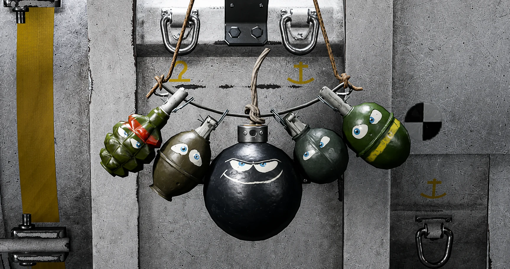 The Bomb Squad Charm displayed with the three Bomb Squad Weekend boosters