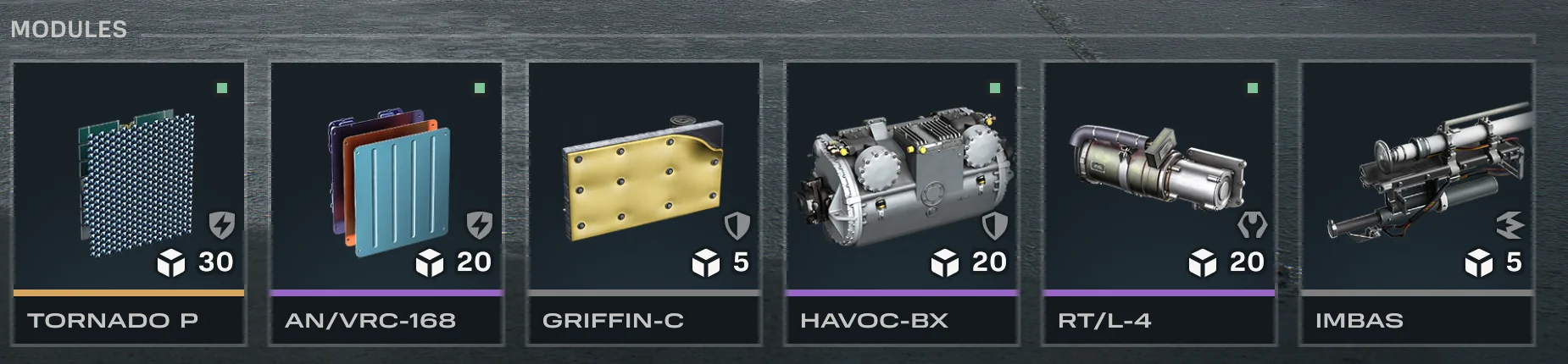M60A3E2 module build screen