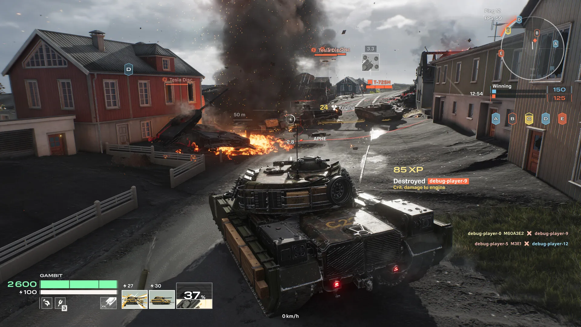 Tanks engaged in a HEAT battle