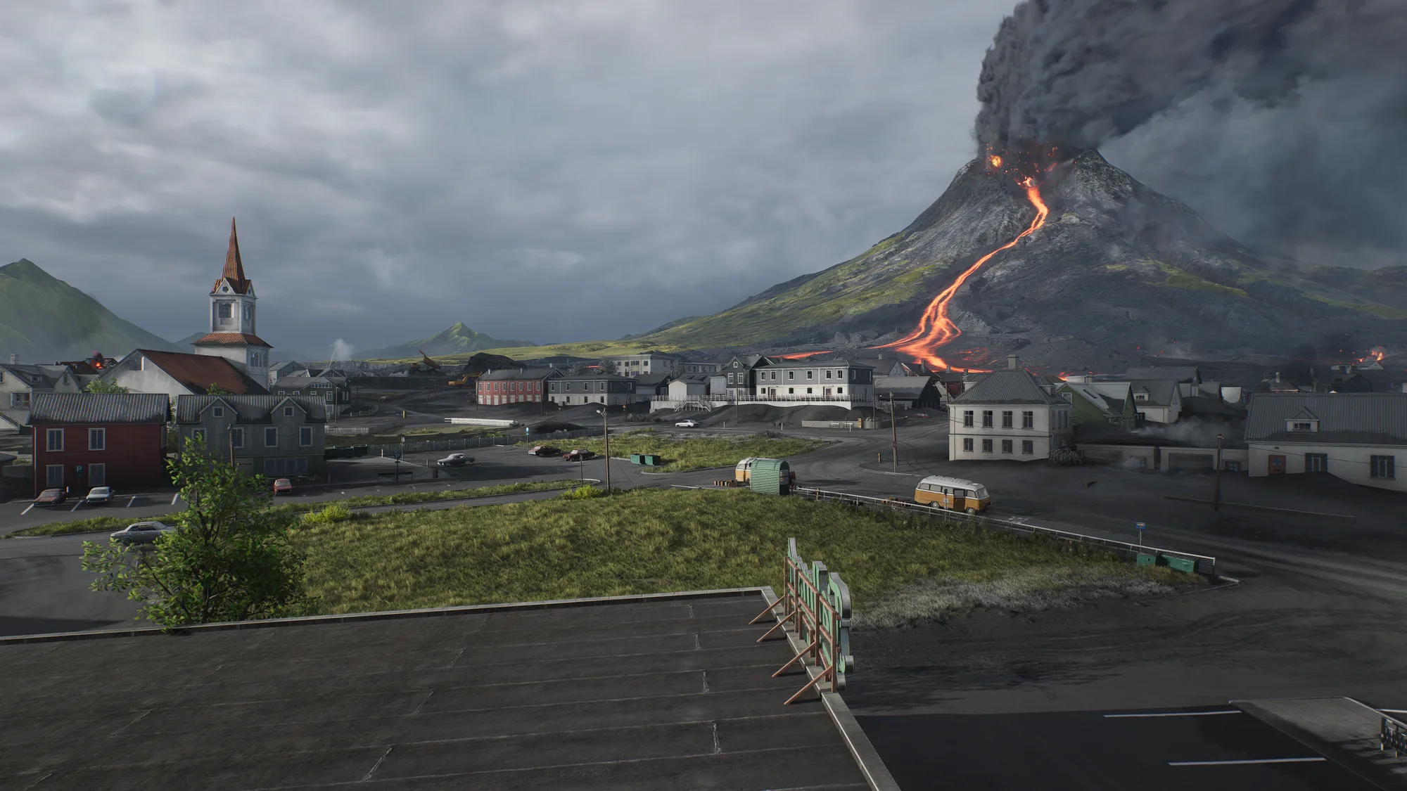 Lava flowing through the streets of Inferno One