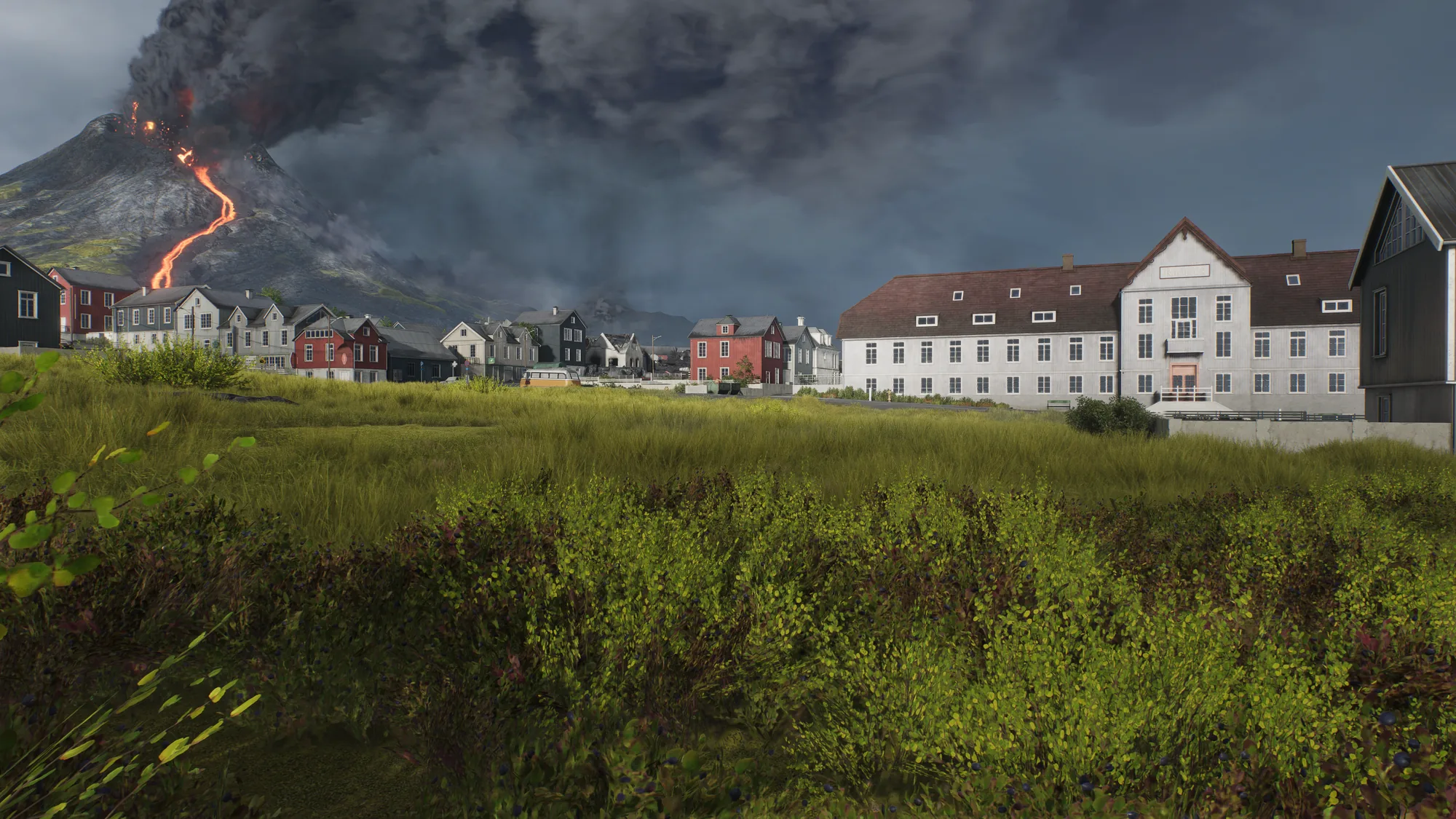 Volcanic terrain overlooking the town on Inferno One