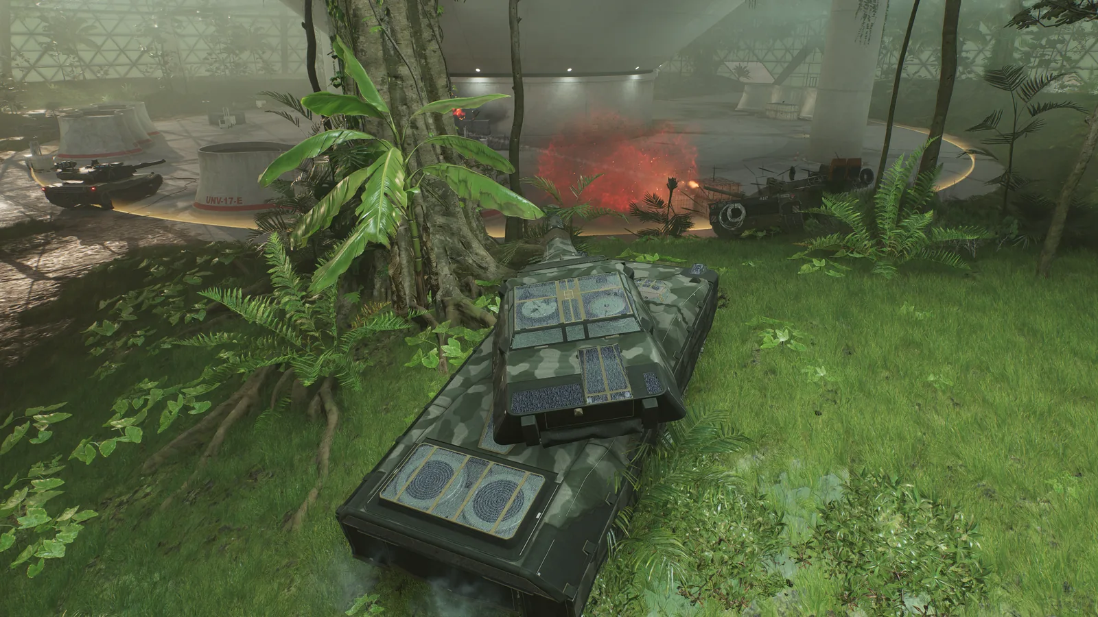 Eden map — interior jungle with tank