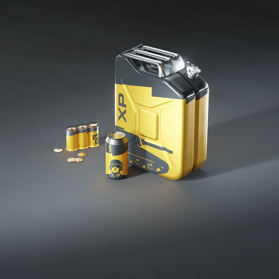 A bundle of three HEAT boosters