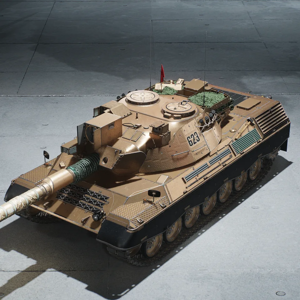 The Desert Tan paint shown on the Leo 1A6A1