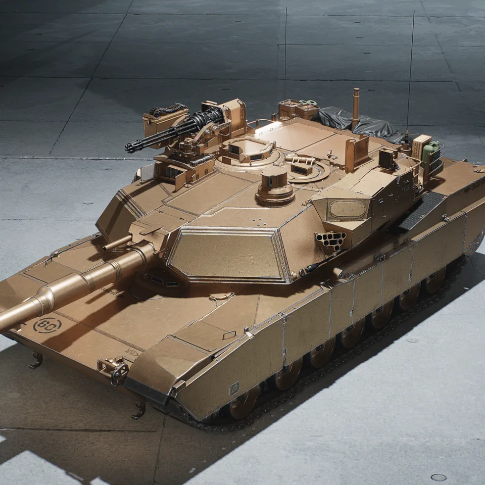 The Desert Tan paint shown on the M1E1 Abrams